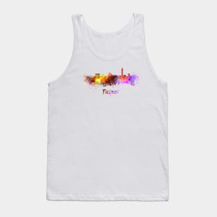 Taipei skyline in watercolor Tank Top